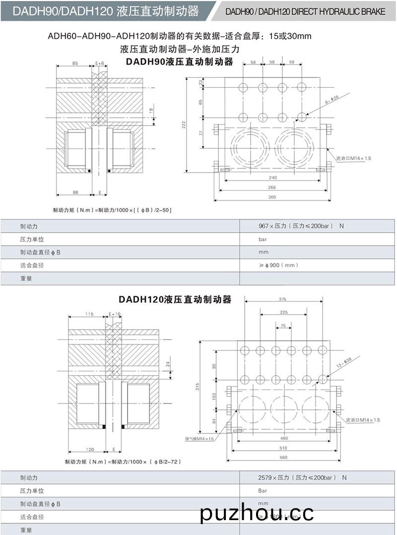 DADH90液壓(ya)直動製動器